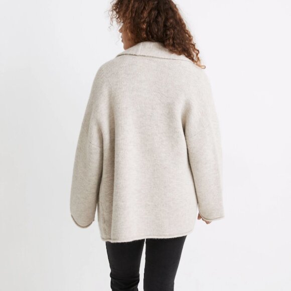Madewell Mclean Shawl-Collar Cardigan Sweater in Heather Parchment - Picture 2 of 5